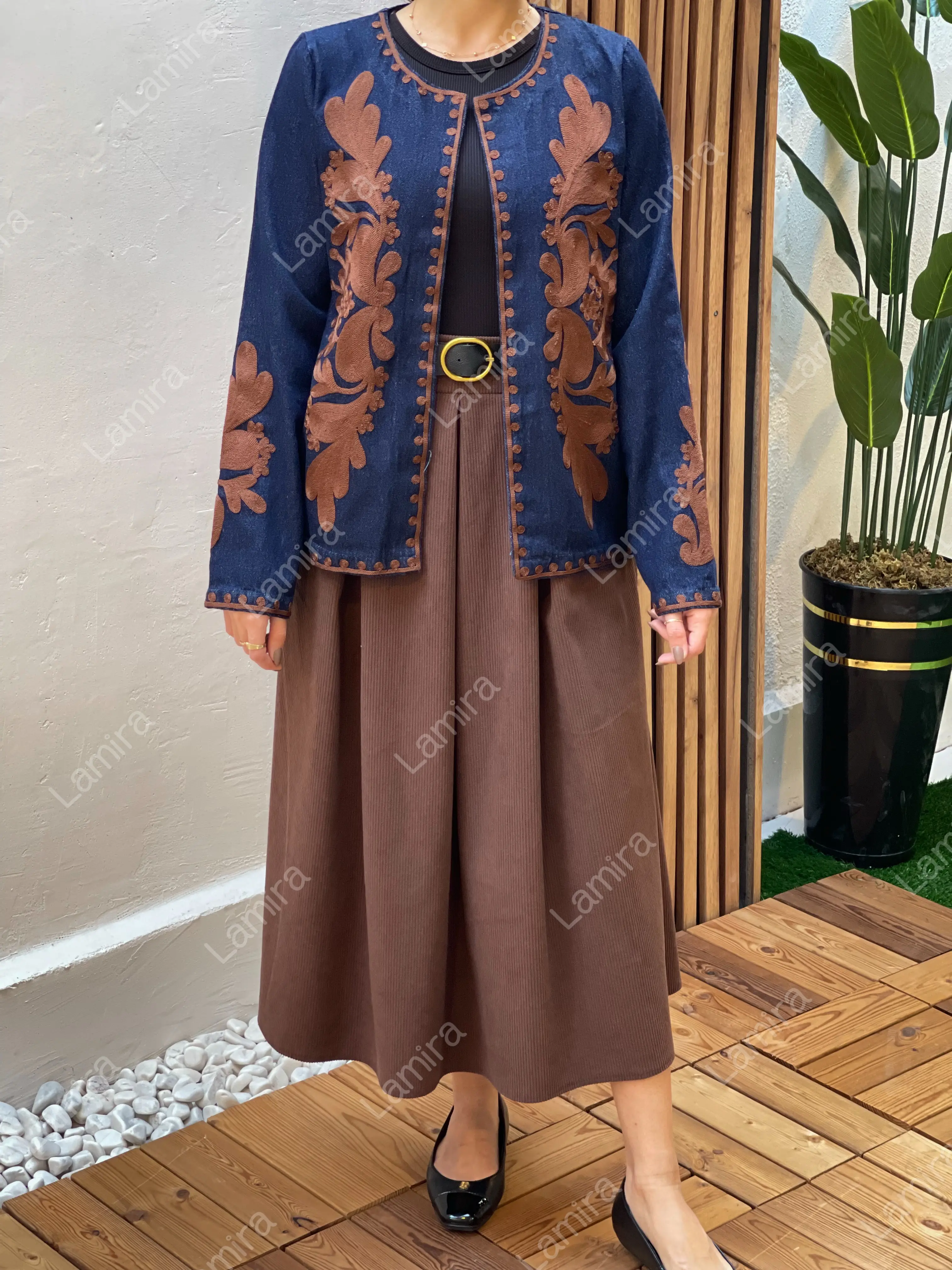 کت جین گلدوزی ترک طرح زارا